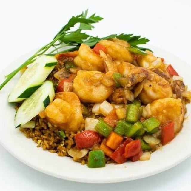 Pepper Shrimp Lo Mein.