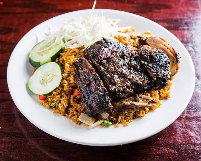 Small Jerk Chicken with Fried Rice.